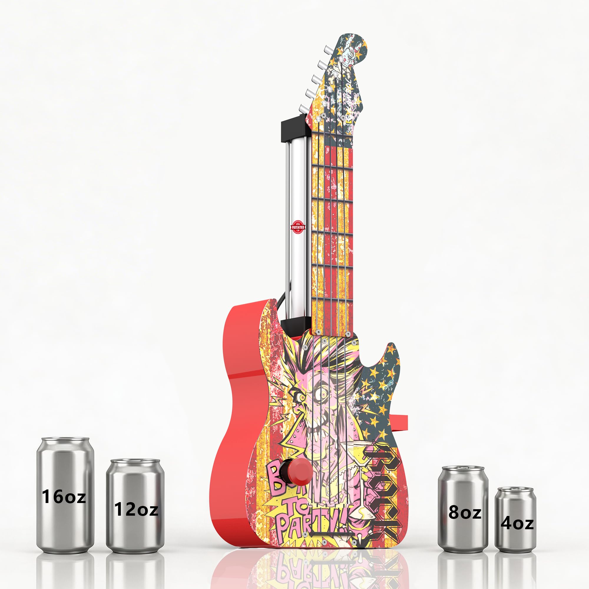 615 Guitar Pneumatic Can Crusher, 16oz Soda Cans, Wall-Mounted Heavy Duty Can Smasher, Air Cylinder Metal Compactor, Air Powered Aluminum Can Crusher for Garage, Kitchen, Workshop
