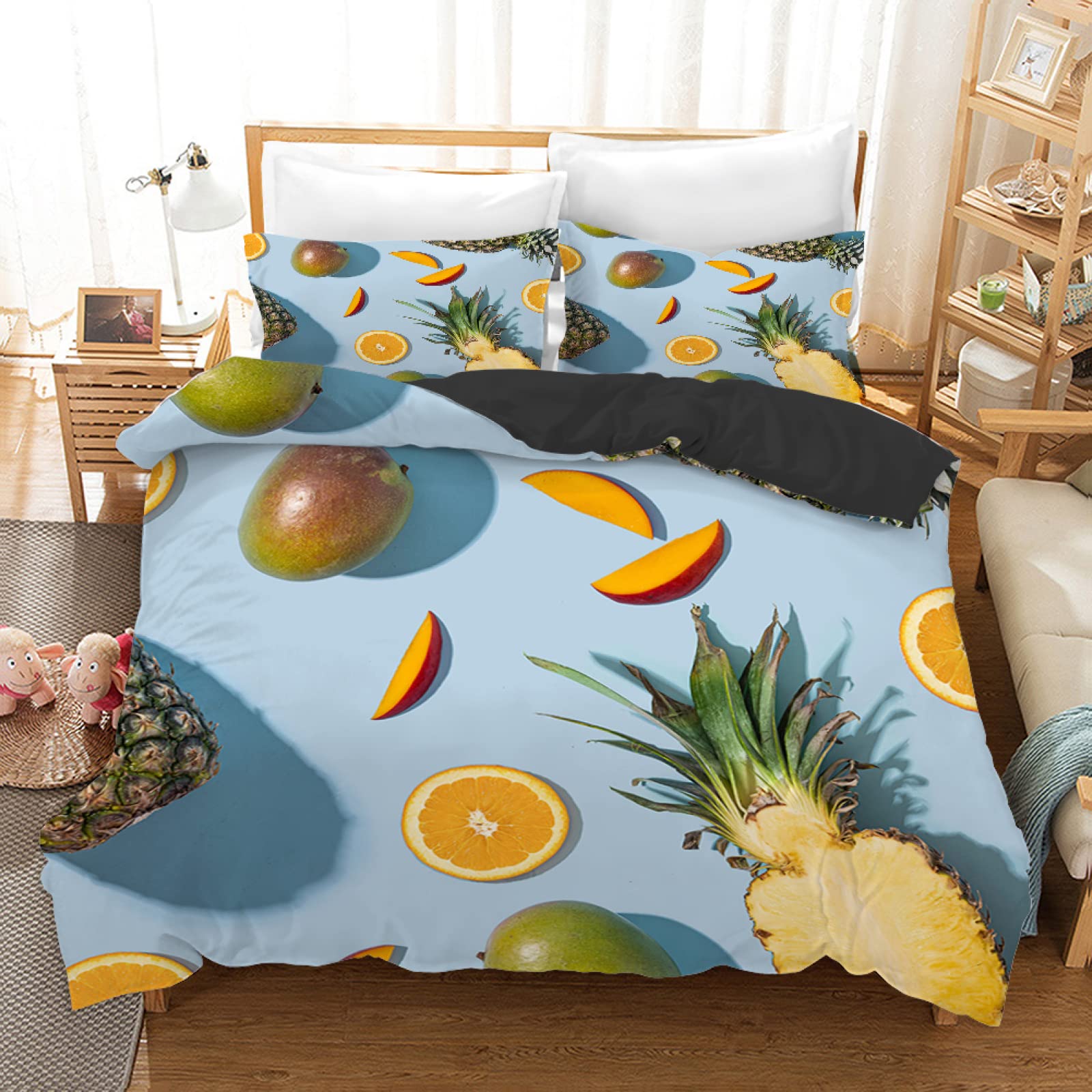 Parure housse de couette fruits bleus pour une chambre d'enfant douce et moderne