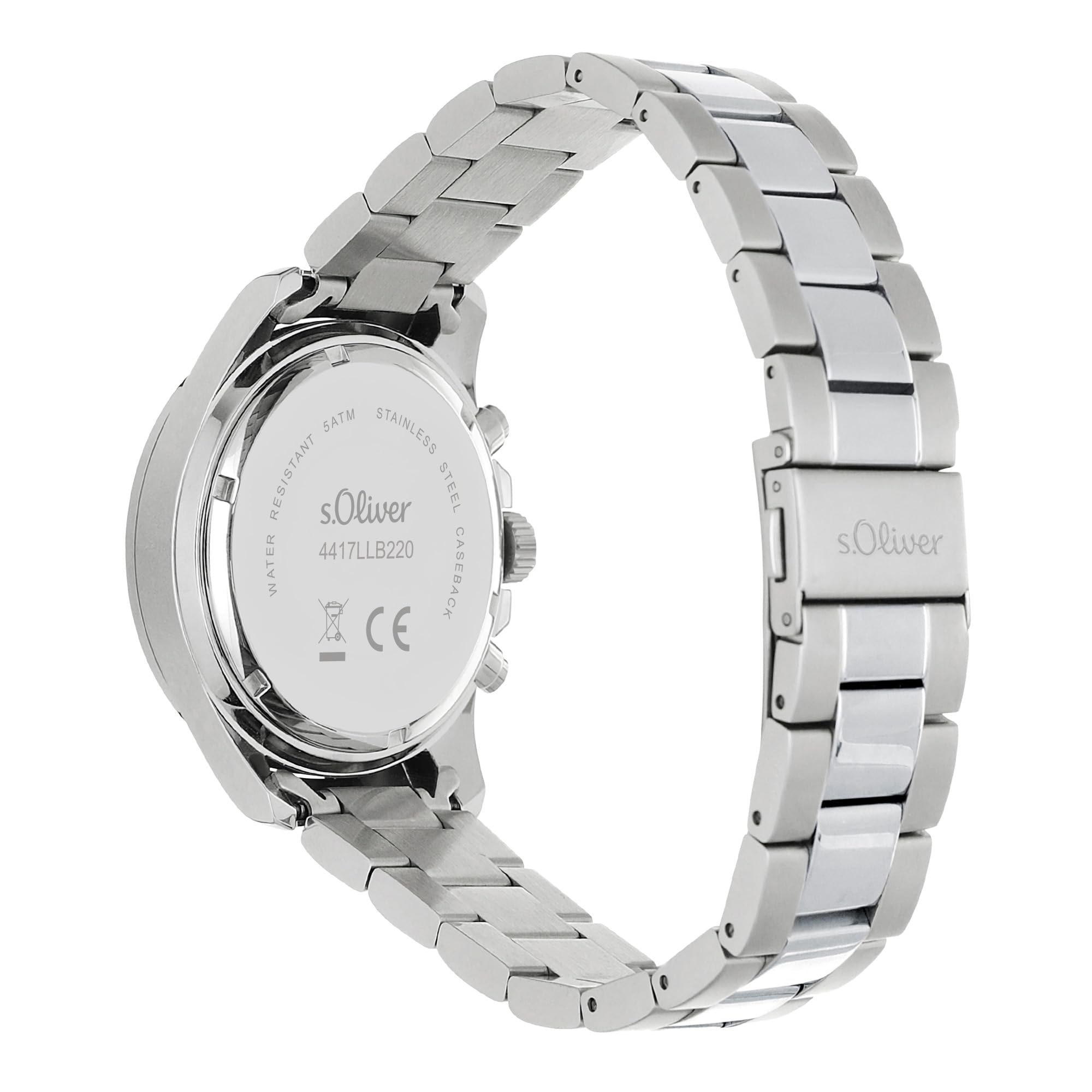 S.Oliver Montre pour Hommes - 41 Mm - Analogiqueique Montre-Bracelet avec Mouvement À Quartz - Multifonction & 3 Zeiger - Haut Confort De Port - 5 ATM Étanche - Résistant Aux Rayures