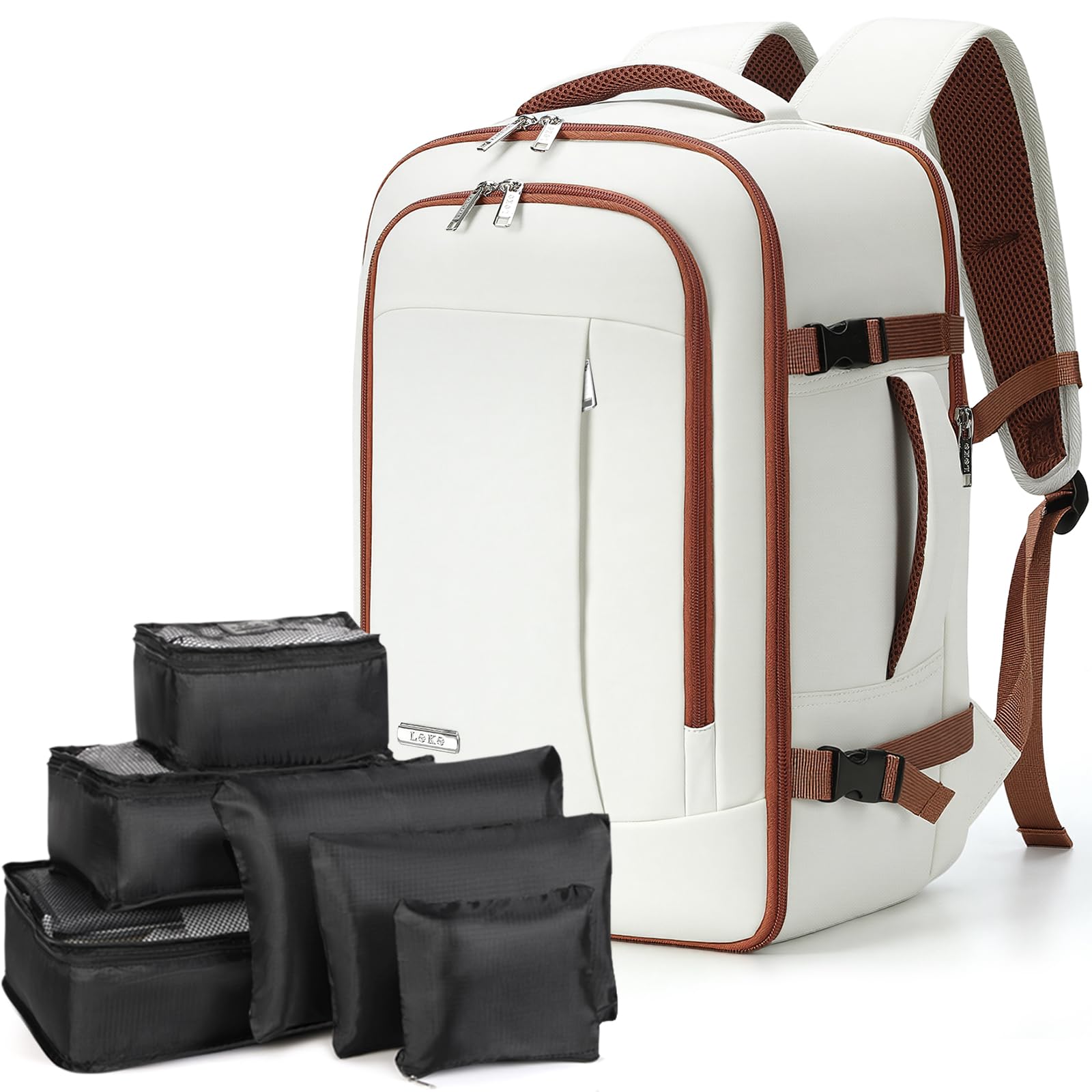 Lekespring Mochila de Viaje para Cabina de Avión 40x20x25 (20L), con Compartimento Húmedo y 6 Bolsas Organizadoras - Negocios y Escuela - Negro — view 11