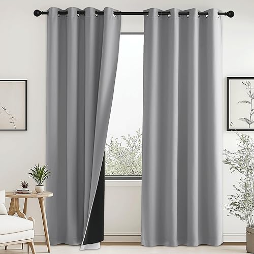 Miniatura 11 de Pony Dance - Cortinas 100% de opacidad, cortinas gruesas de doble capa con bloqueo de luz, cortinas térmicas aisladas que reducen el ruido para