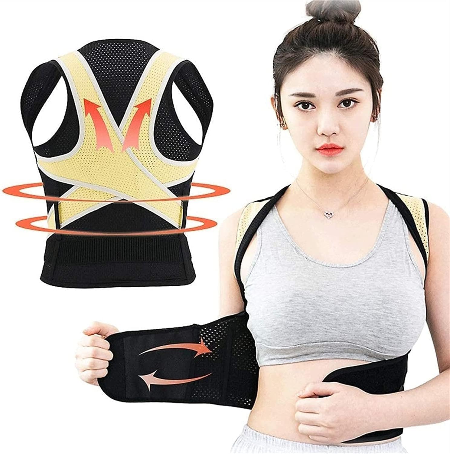 Corrector de Postura para Hombre y Mujer, Corrector de Postura de Espalda Completa, Ayuda a Mejorar la Postura Soporte de Hombro de Espalda Completa Ajustable(Medium)