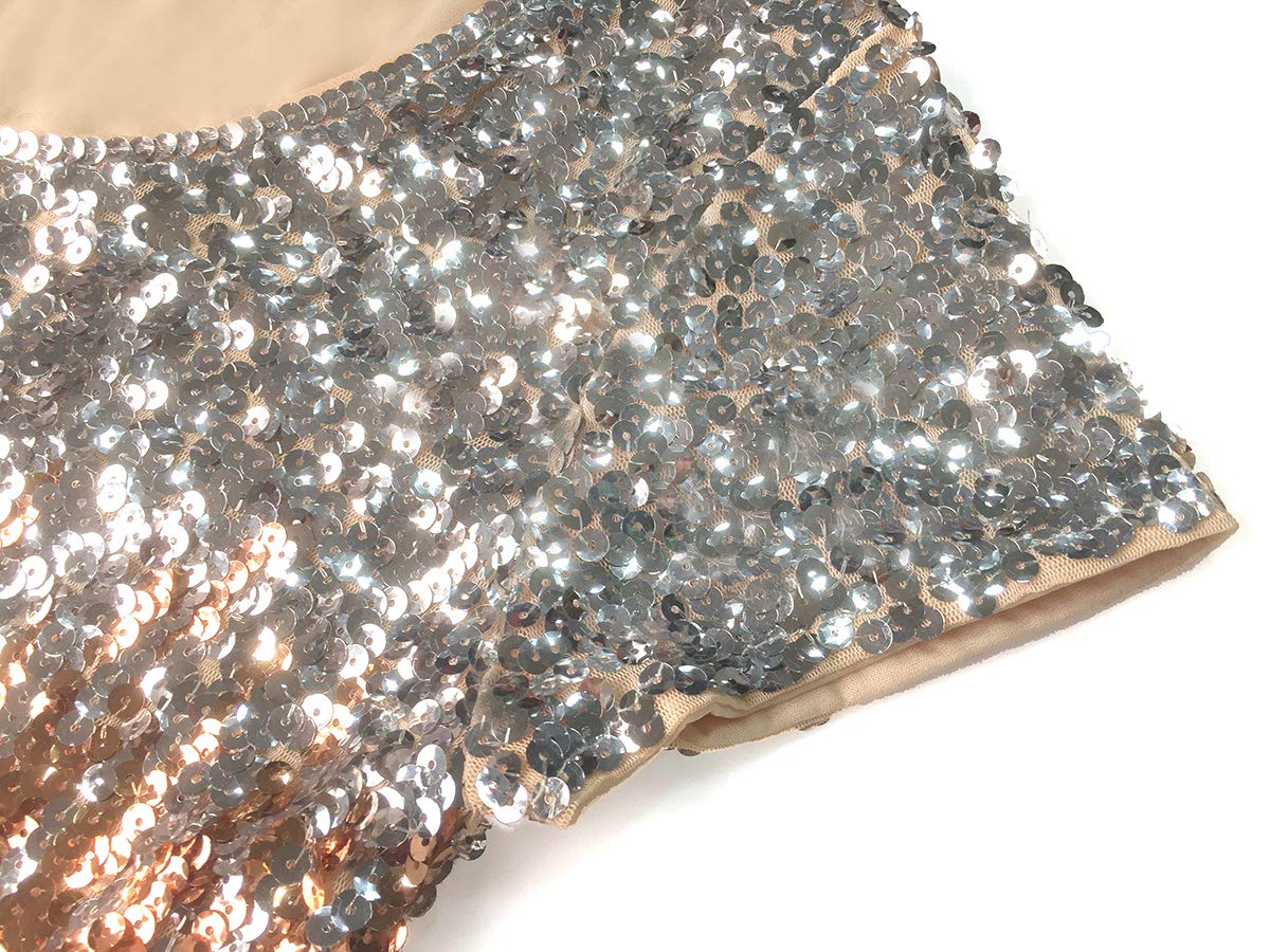 MANER Women’s Full Sequin Tops Glitter Party Shirt Short Sleeve Sparkle Blouses S-4X