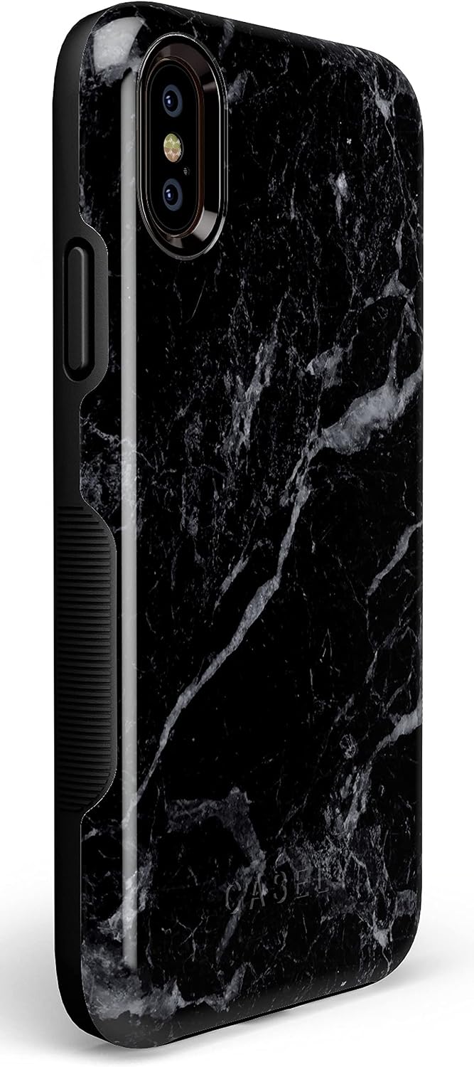 Casely iPhone X/XS Case | Black Pearl Marble | Bold Protective Design