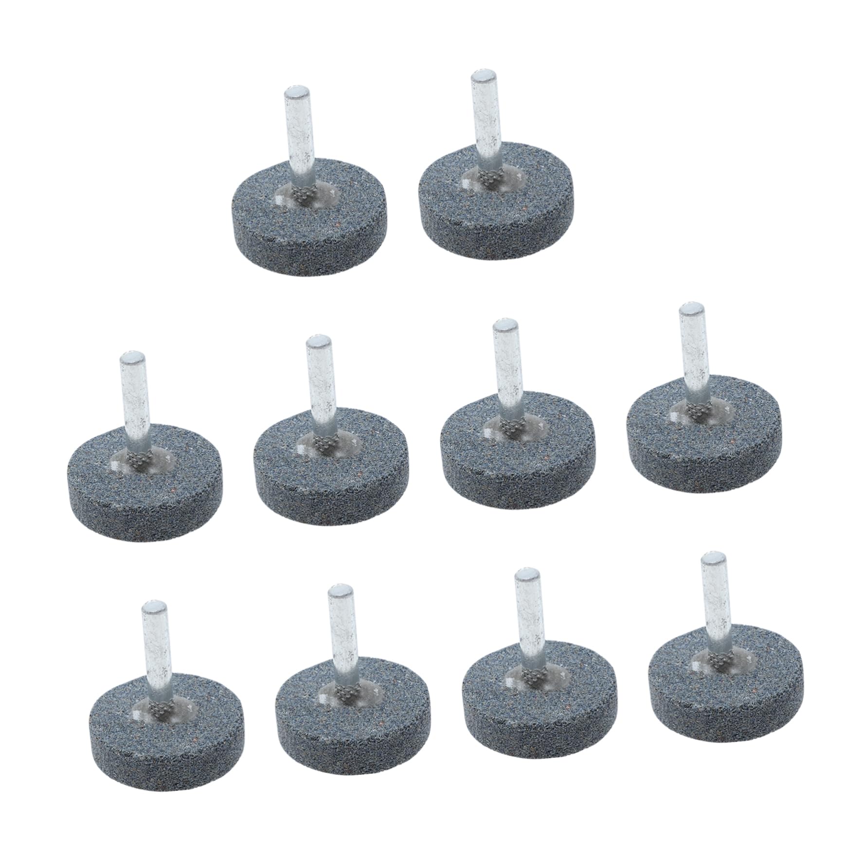 LALAFINA 10pcs Corundum Grinding Wheel Heads Handles Ideal for Polishing Grinding Metals