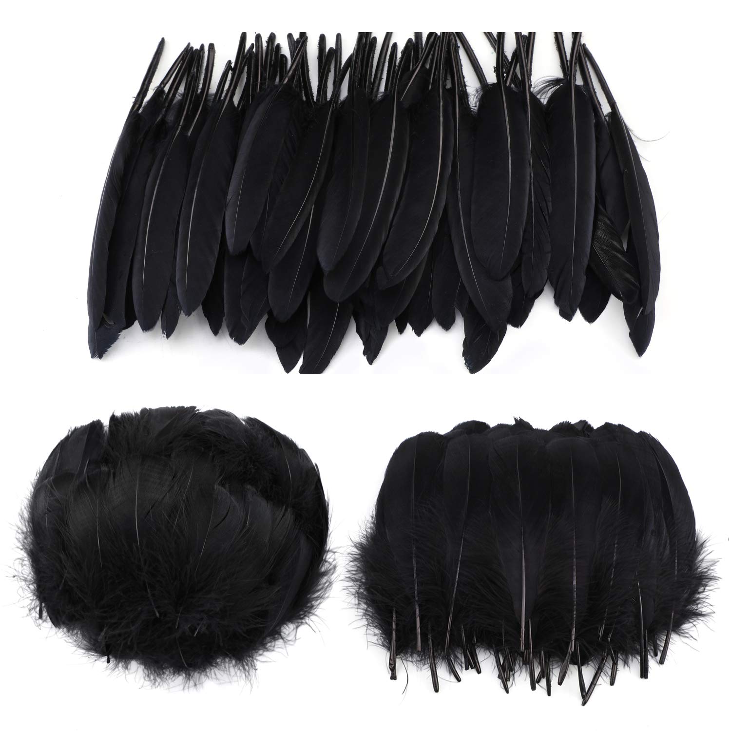 300 Plumes Noires Naturelles (6-17 Cm) Pour DIY, Décoration, Mariage, Attrape-rêves - Désinfectées, Non Toxiques