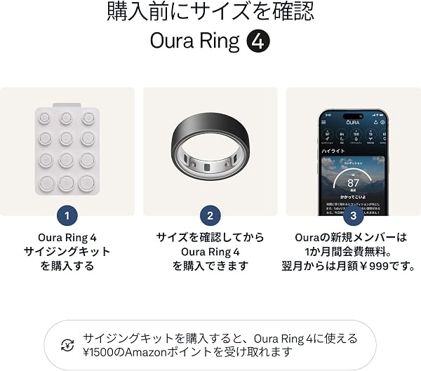 Oura Ring 第4世代 スマートリング – ステルス – サイズ11 |iPhone/Android対応 |まずはサイズ確認:専用サイズキット対応|睡眠・心拍・フィットネスを計測|最長8日間バッテリー持続 - 3