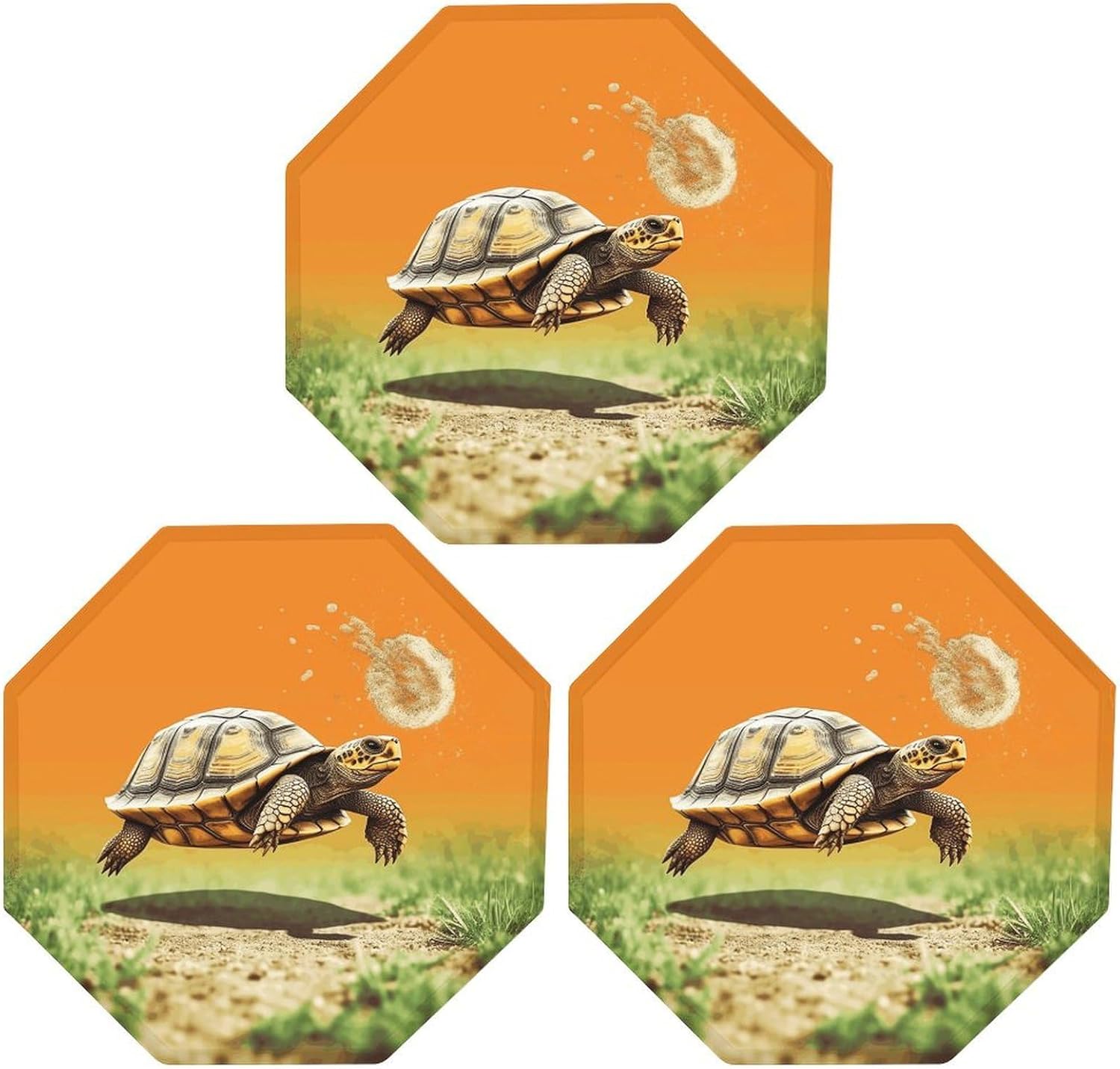 Ctagon Metal Sign for Home, Modern Display Plate for Kitchen, Tortoise Turtle Jumping Plates Accent Hanging Wall Decorations 3PCS for Living Room, Bedroom, Hallway, Hotel