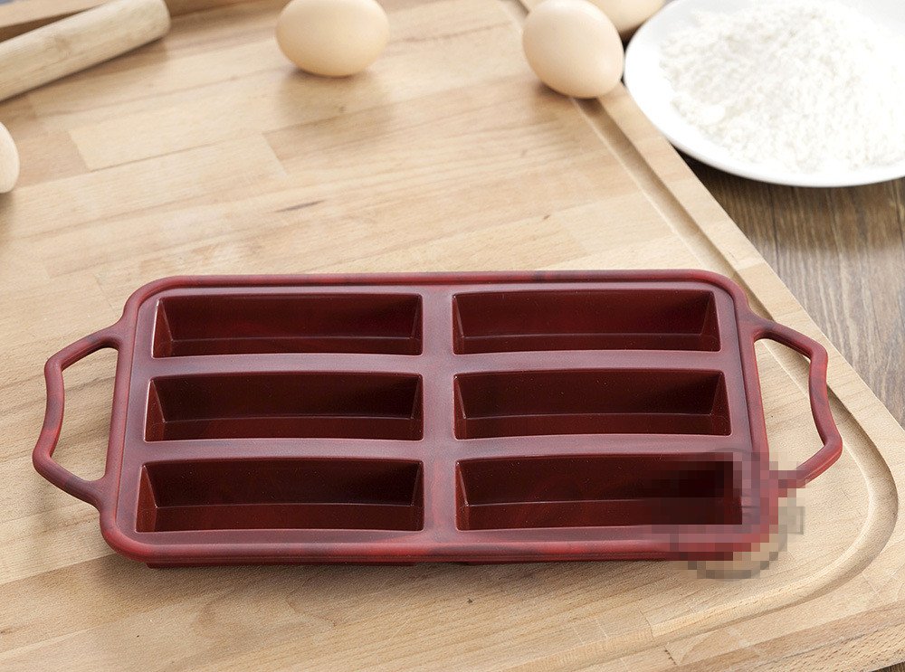 KeepingcooX 6-Hole Non-Stick Mini Loaf Tin/Cake Pan With Handles, Steel Frame to Anti-deformed, 12.8 x 7.09 in, Nonstick Bakeware