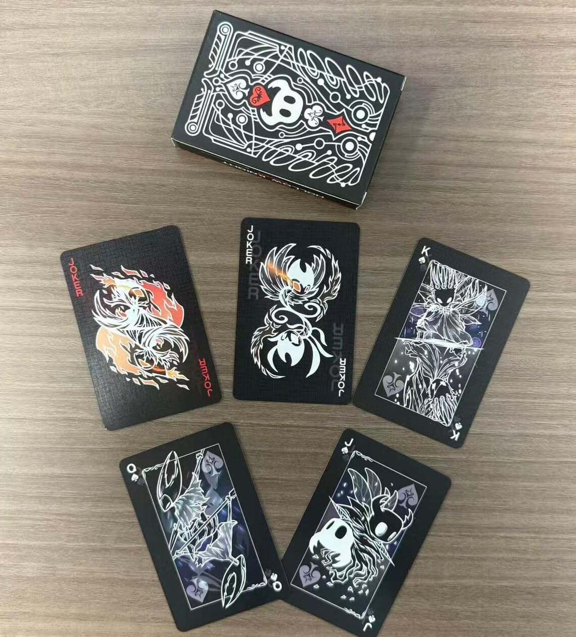 Hollow Knight Inspired Playing Cards, 54 Custom Black & White Cards, Poker Deck, Poker Games for Fans