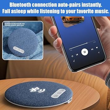 Under Pillow Speaker for Sleeping, Ultra-Thin Under Pillow Sleep Sound Machine, Mini Bone Conduction Bluetooth Sleep Aid, Private Listening Without Headphones, Nighttime Relaxation