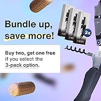 Vista 7 de Vintorio Sacacorchos profesional para camareros, llave de vino con agarre ergonómico de goma, abridor de botellas de cerveza y cortador de papel