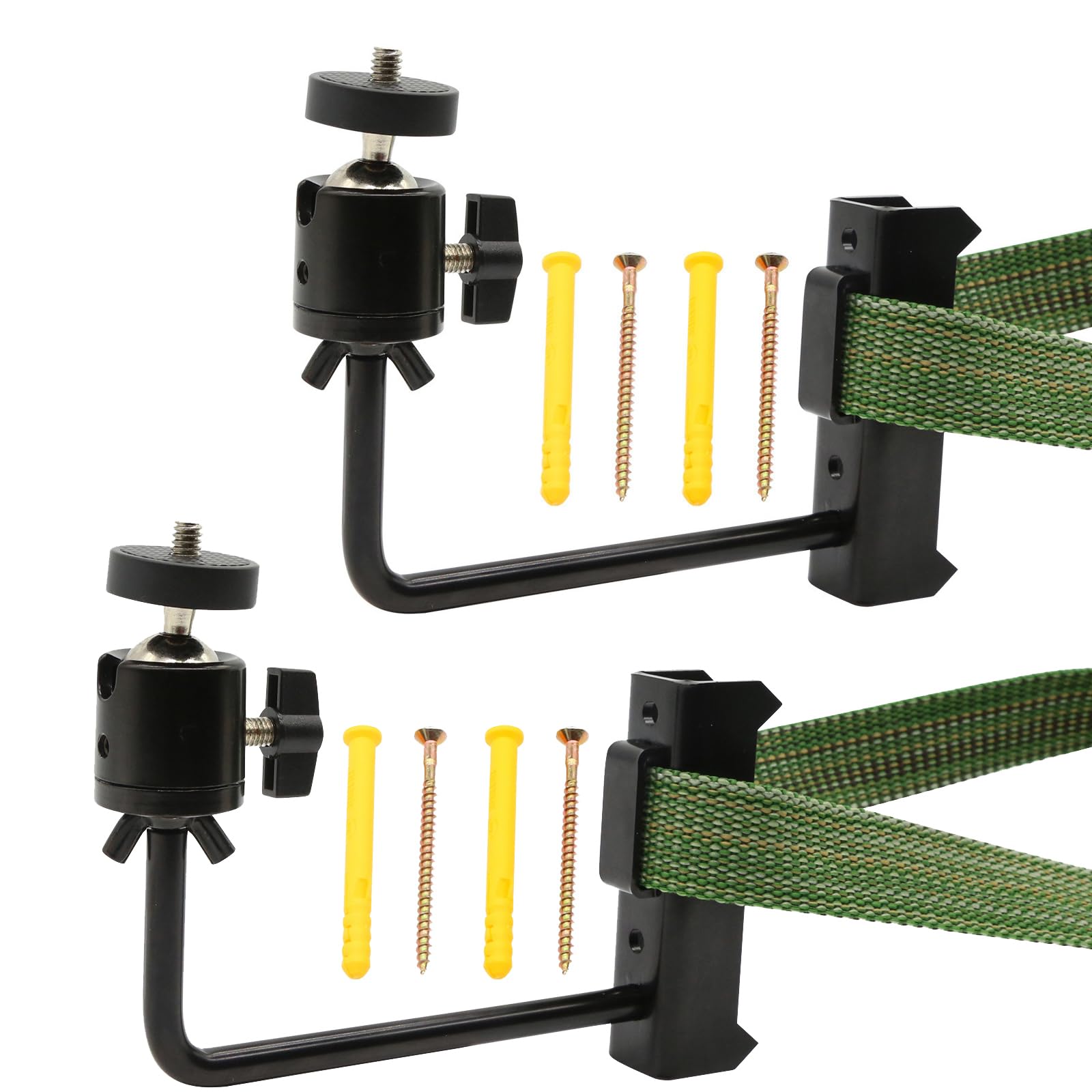 Soporte para cámara de caza, soporte de árbol para cámara de caza, soporte de acero inoxidable ajustable 360°, conector de rosca universal de 1/4-20 (6 mm), para cámara de caza, panel solar