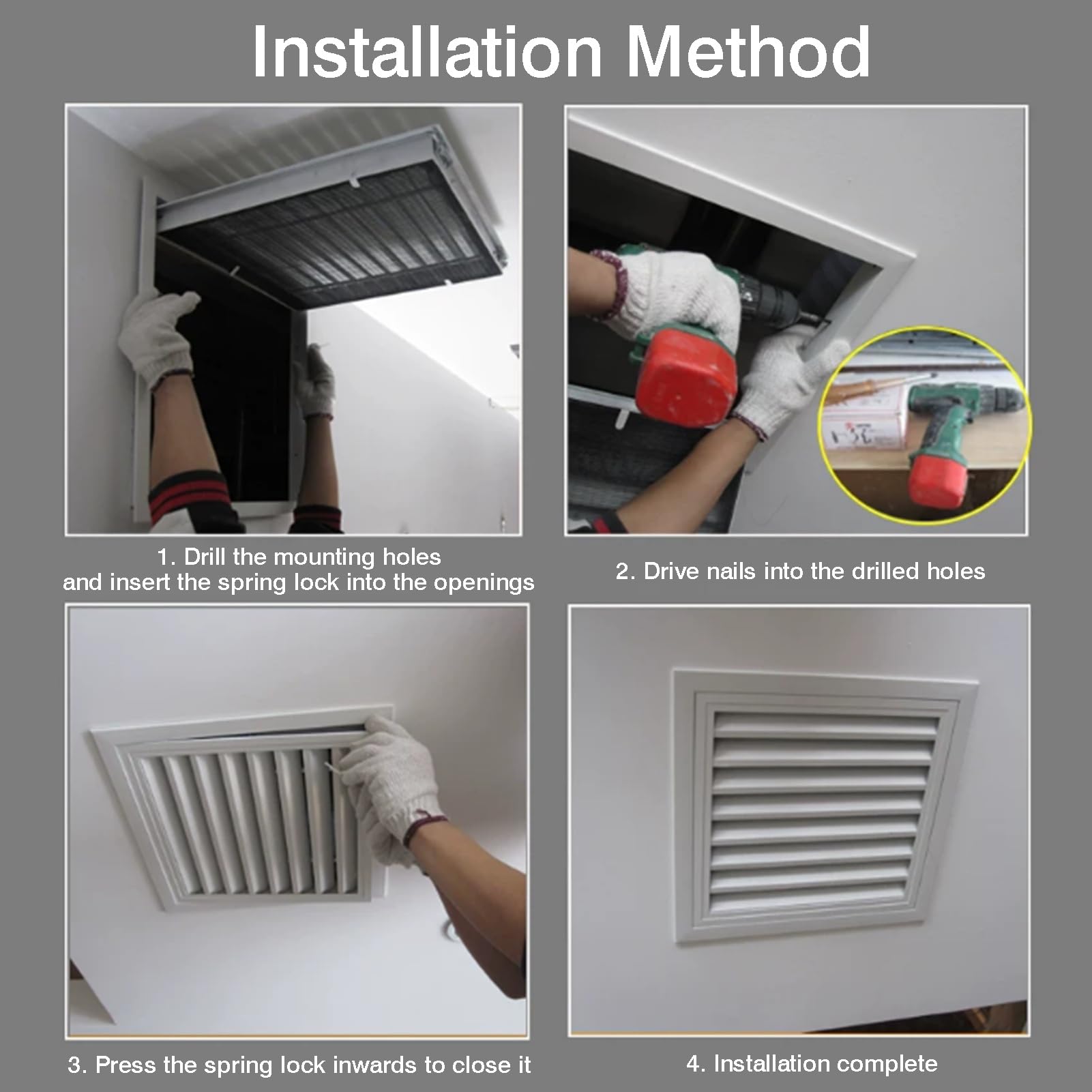 Pannello Di Accesso Con Interruttore A Pulsante, Griglia Del Filtro | Griglia di copertura dello sfiato HVAC in lega di alluminio for soffitto o parete domestica(500x500mm)