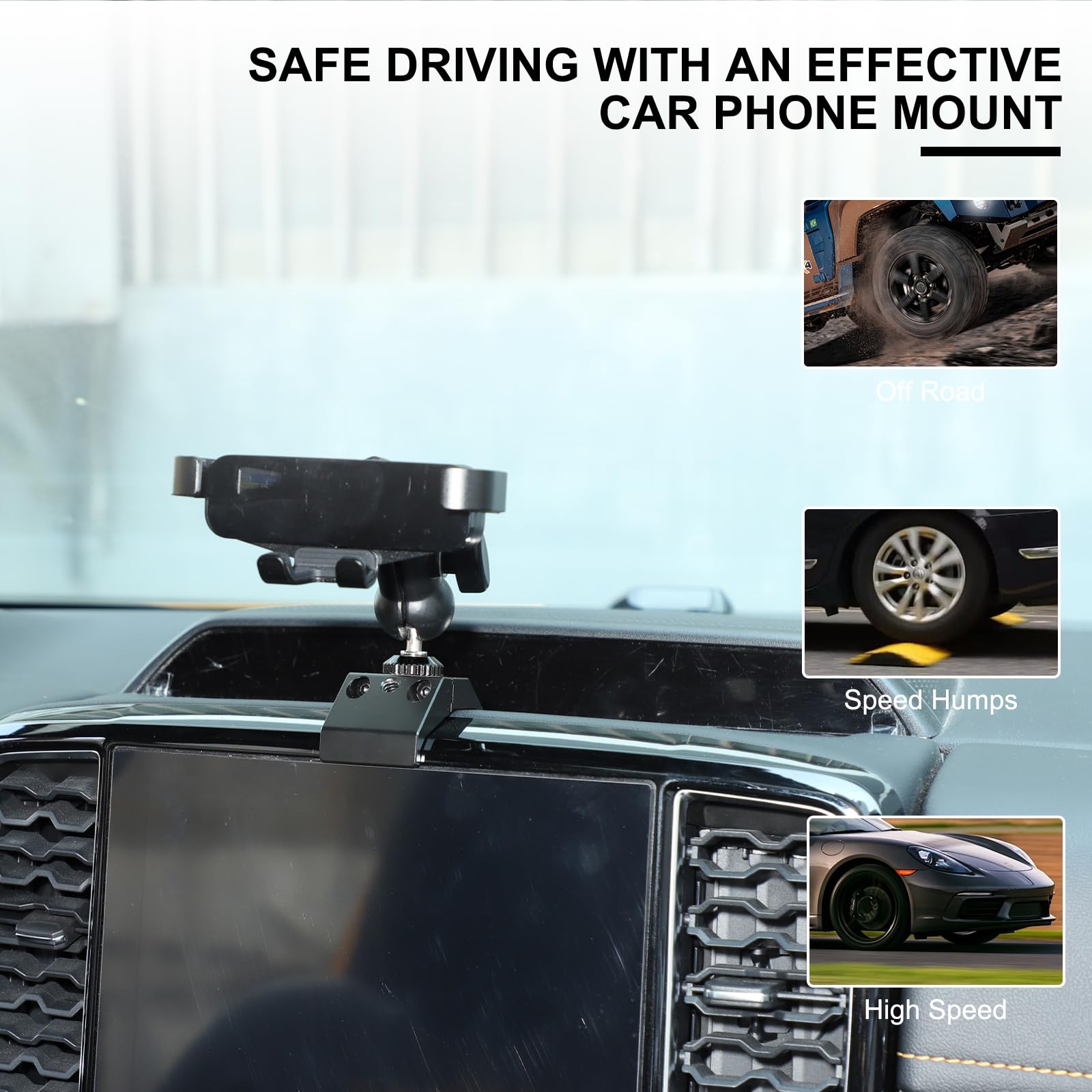 Supporto per cellulare Ford Ranger dal 2023, speciale clip "Peanut Socket" per guarnizione di ventilazione, fissaggio superiore dello schermo di navigazione, design a 1 forma/B, magnetico, nessun