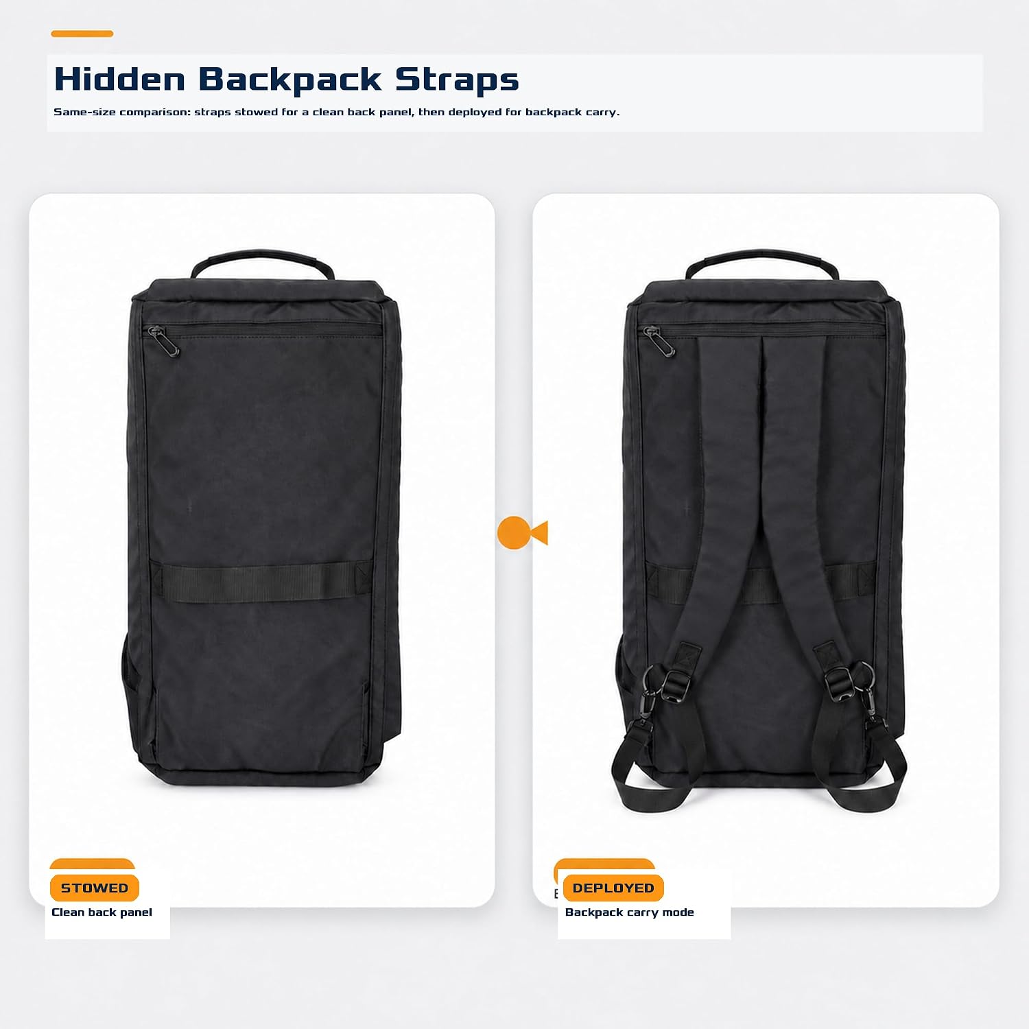 Waterproof Gym Bag with Backpack Straps, Shoe Compartment & Wet Dry Separation - Convertible Sports Duffel Bag for Men Women, All-Metal Hardware Workout Bag for Travel Carry-On Yoga