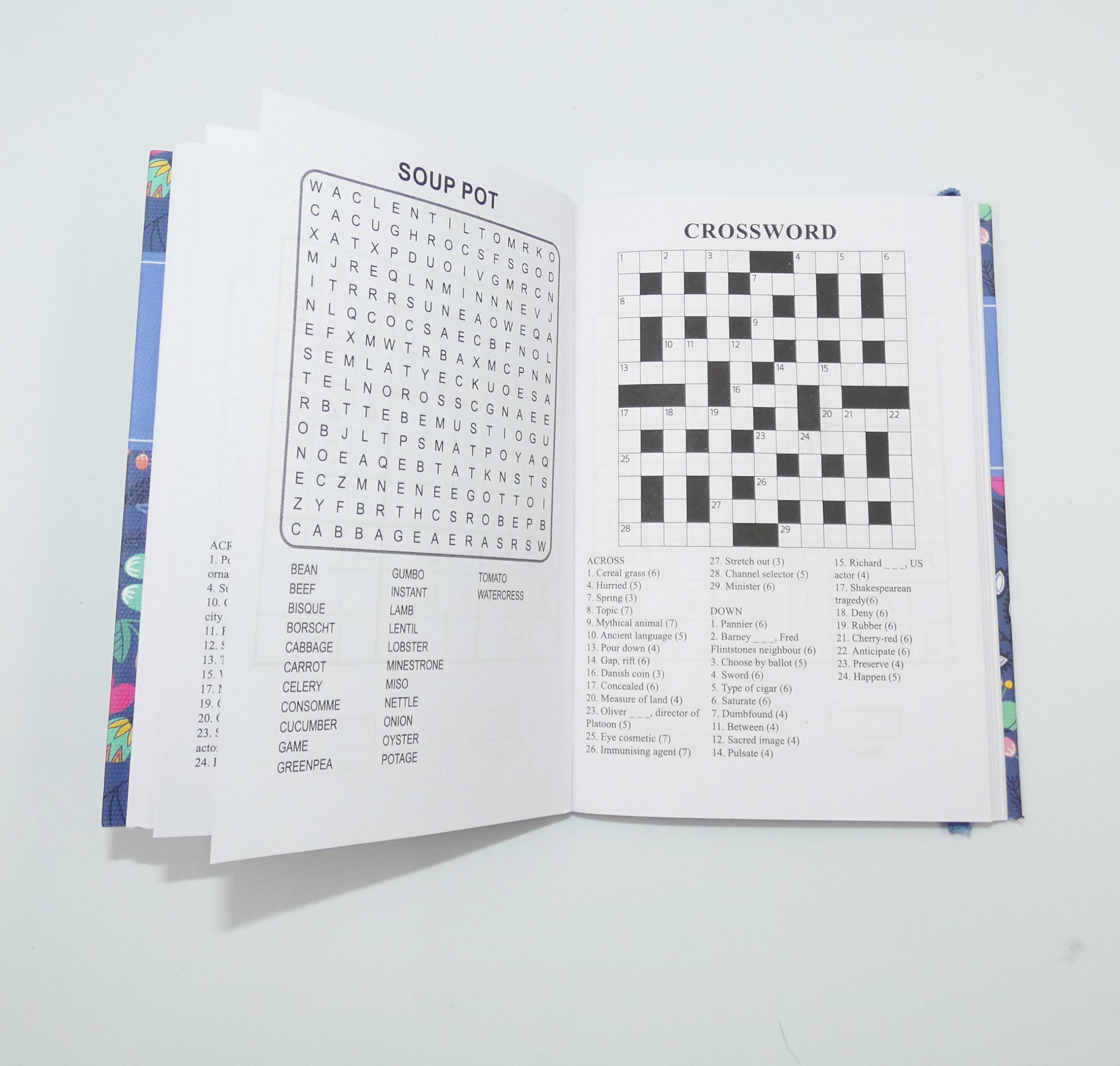 A6 Pocket Travel Size 3 in 1 Sudoku Word Search Crossword Puzzle Set of 2 Books 15x10.5cm with Elastic Band