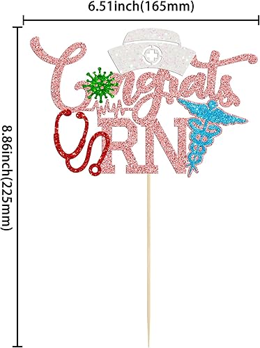 Miniatura 9 de Gyufise 1 pieza de felicitaciones para tartas de enfermera, con purpurina para enfermera, tapa de felicitaciones 2023, decoración de pastel de