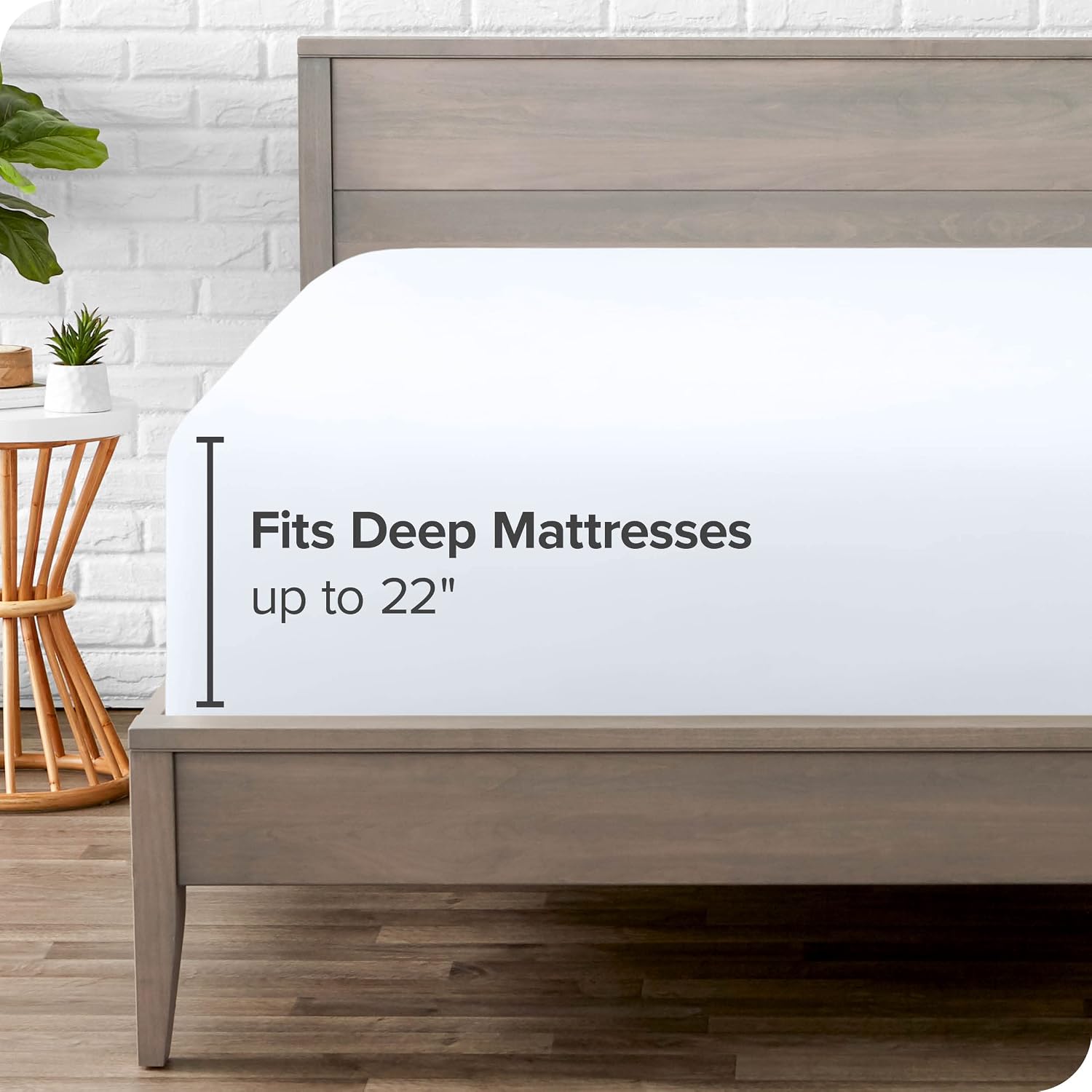 Bare Home Twin Extra Long Fitted Sheet - Extra Deep Pocket Fitted Sheet - Premium 1800 Microfiber - Ultra-Soft Wrinkle Free - Twin XL Deep Pocket Fitted Bottom Sheets (Twin XL - 22" Pocket, White)