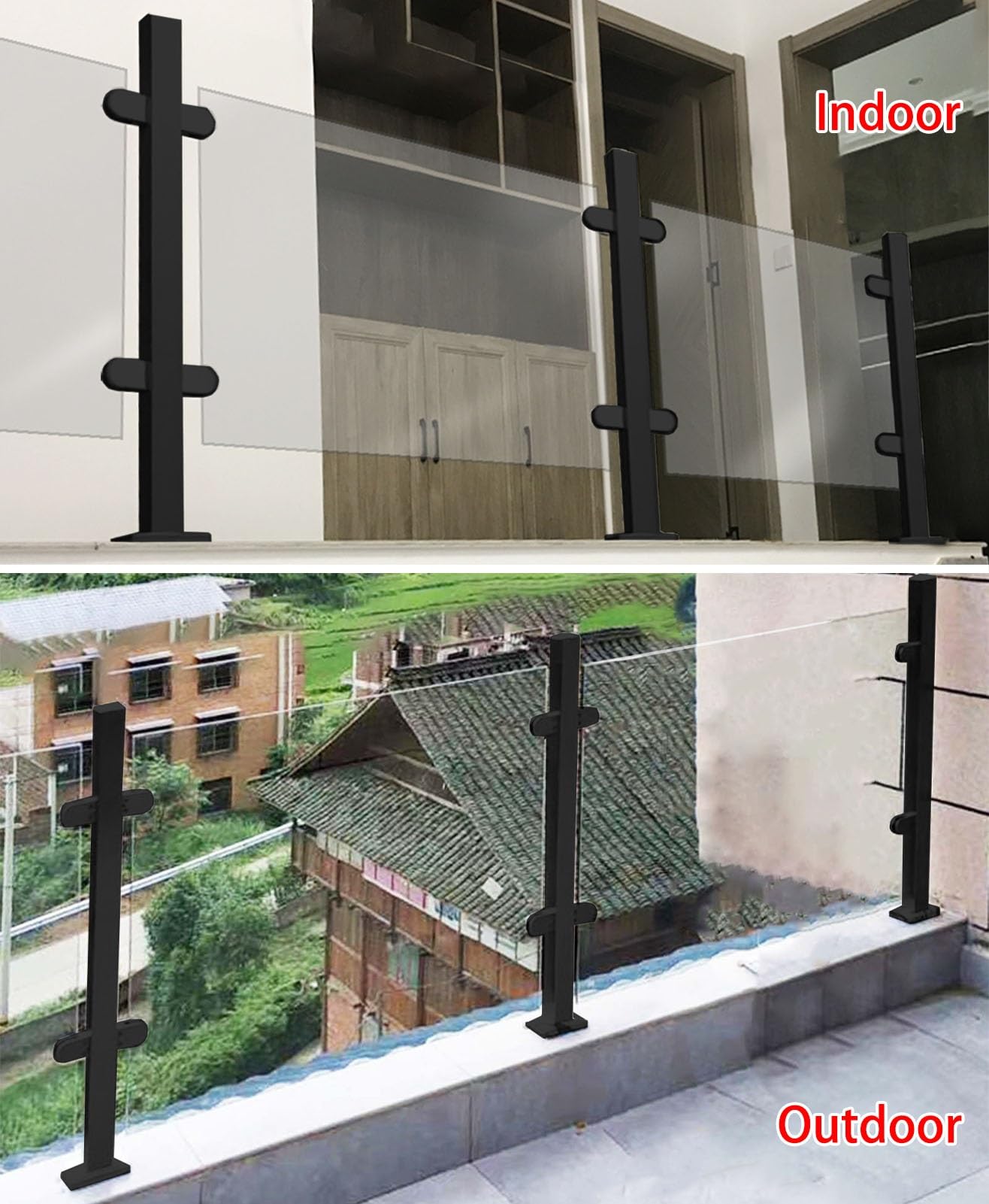 Nero s ing Post morsetto interno/esterno ir recinzione supporto 304 inless acciaio perfetto per patio e piscina s pannello ing & Slish