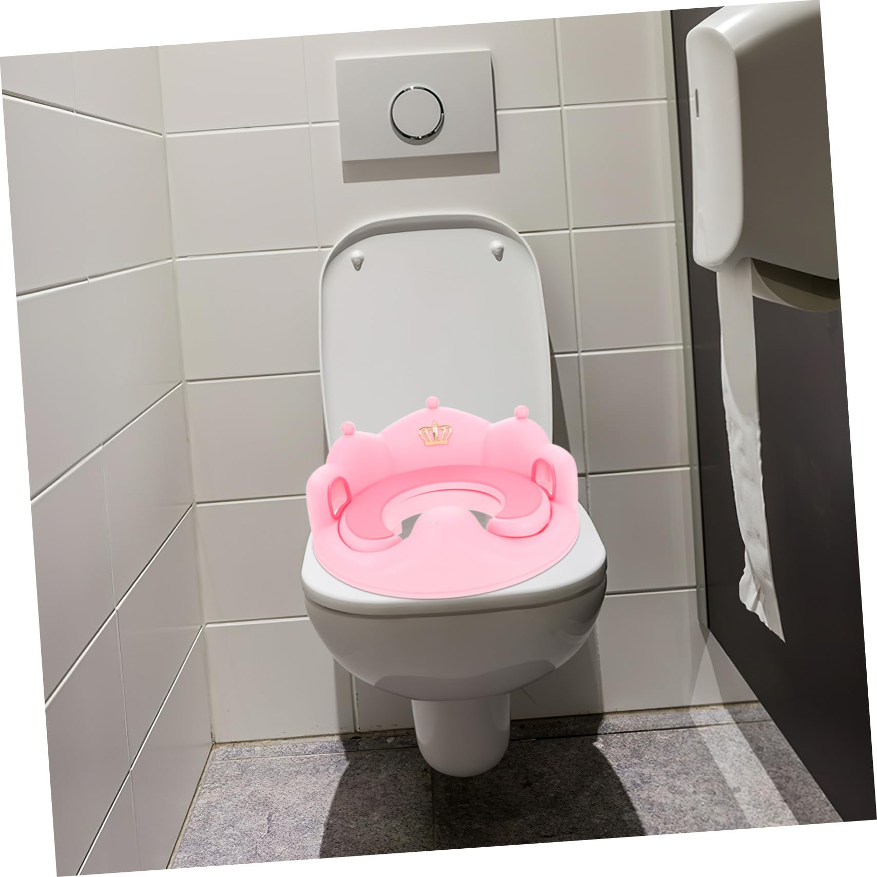 Toilettensitzaufsatz für Babys und Kleinkinder mit Abnehmbarem Weichem Sitzkissen und Stabilem Griff Rosa Töpfchen für Jungen und Mädchen Komfortabel und Leicht zu Reinigen