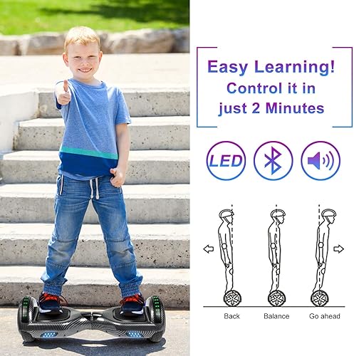 Miniatura 5 de SISIGAD Hoverboard Smart Self Balancing Scooter,Hoverboard with Built-in Bluetooth Speaker and Lights, 6.5" Two-Wheels Hoverboard for Kids and Adults