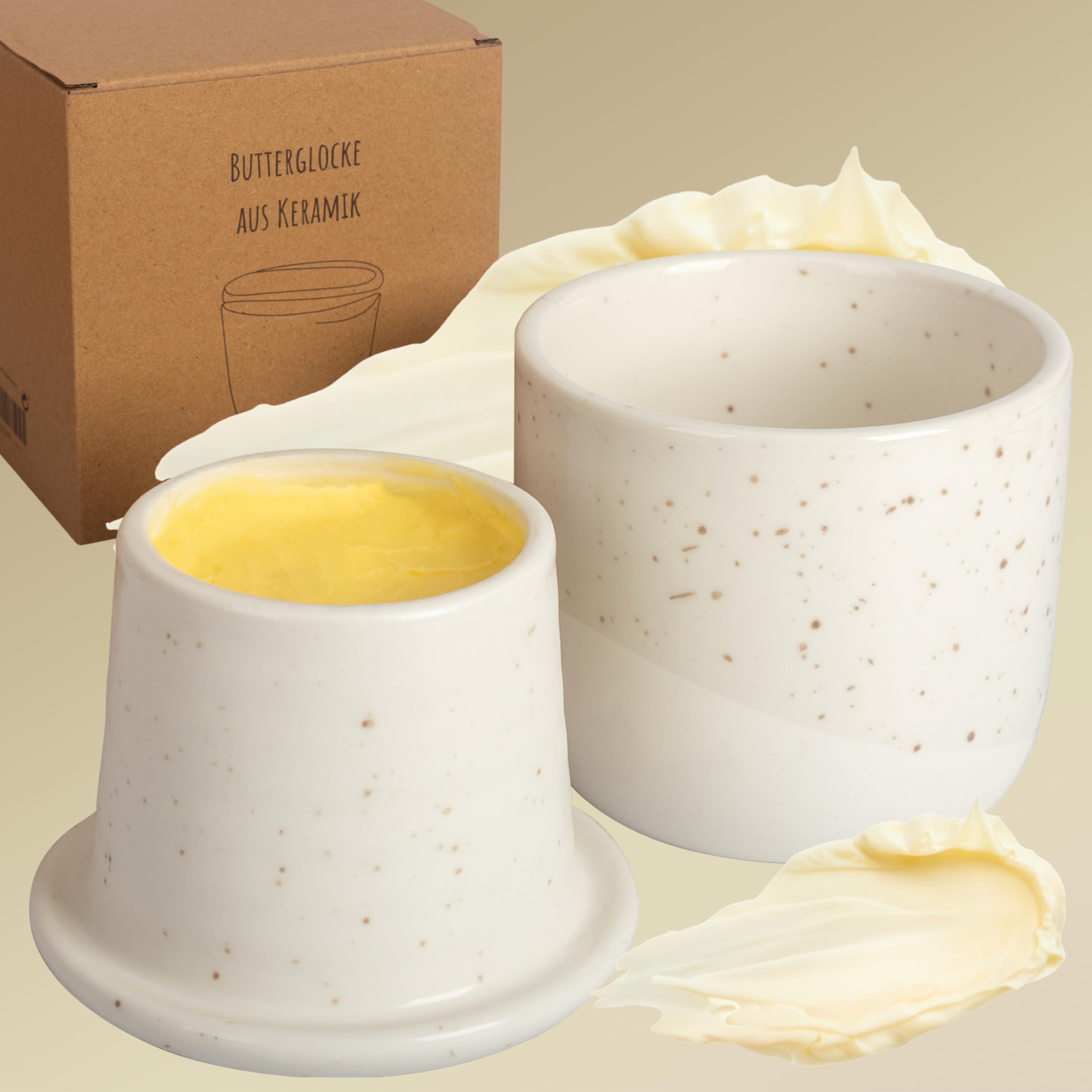 Beurrier 500g Boite A Beurre Pour Frigo Beurrier Franu00e7ais En Cu00e9ramique Avec Couvercle Rond, Refroidi U00e0 Beurrier Verre Baratte A Beurre Beurrier Ceramique
