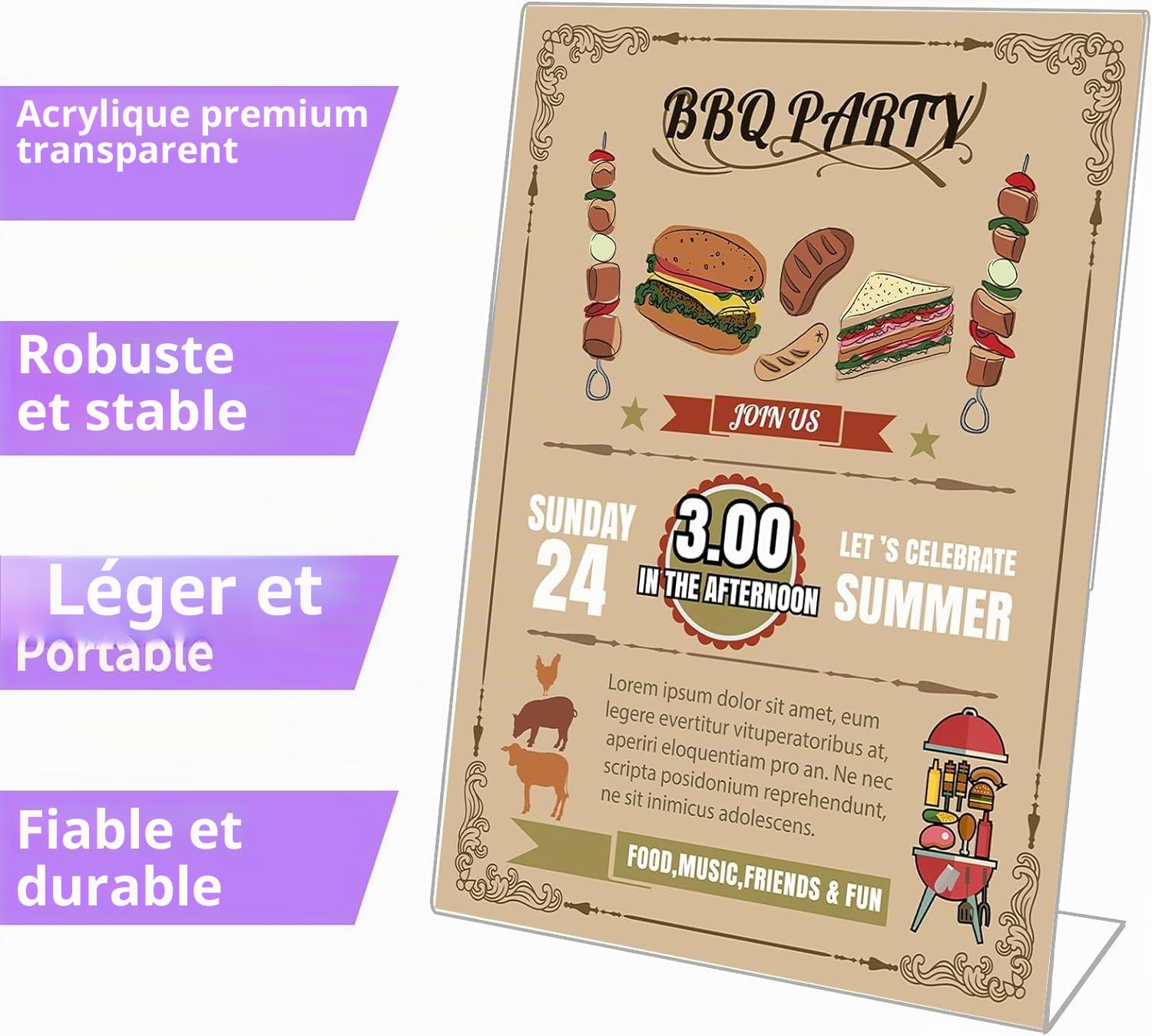 Lot de 10 Présentoirs de table A5 en L, Présentoir en Acrylique Transparent, Support Menu A5 pour Restaurant, Hôtel, Exposition, Bureau, Menus, école
