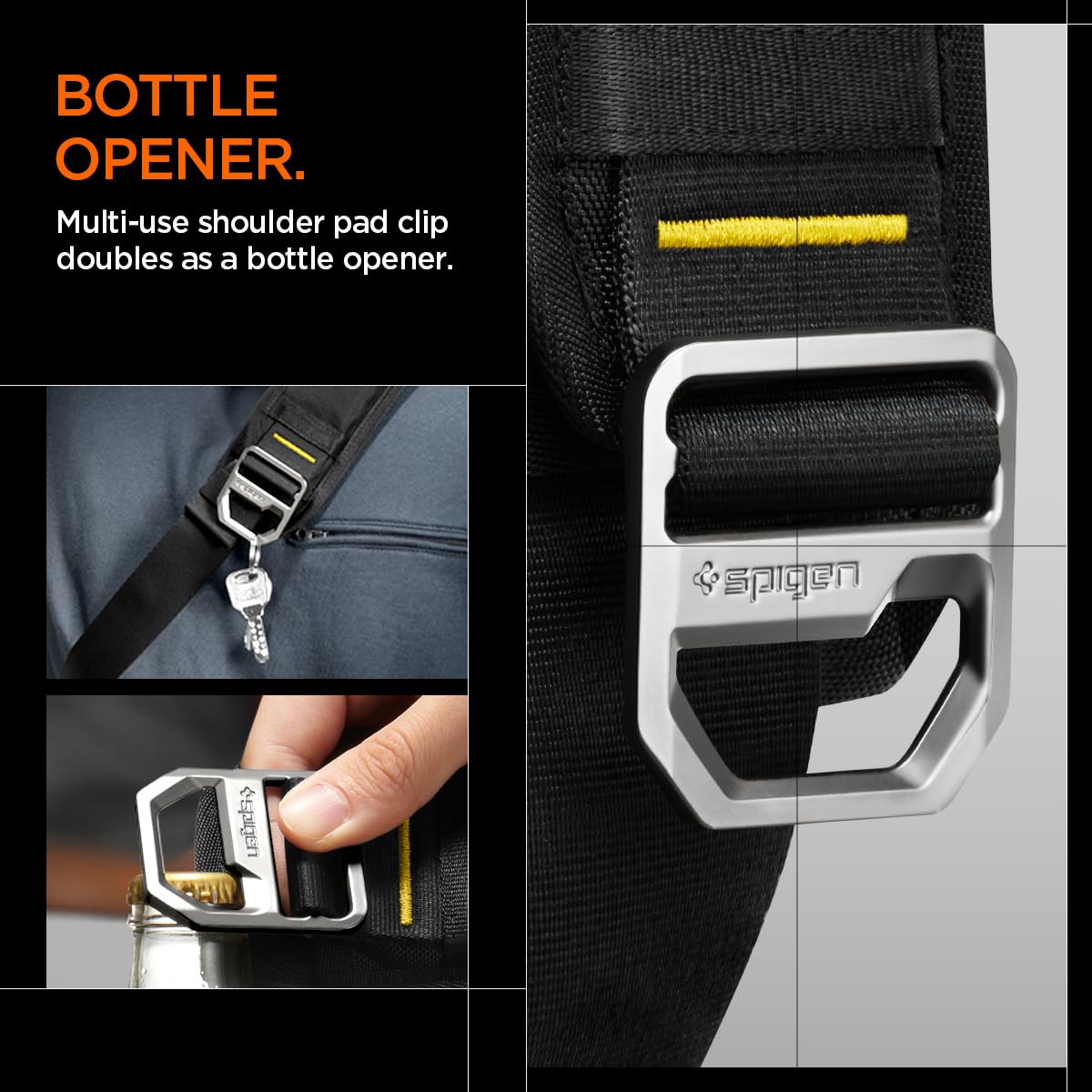 Spigen Life Klasden Sac de Poitrine Waist Bag Étanche pour Hommes et Femmes - Noir