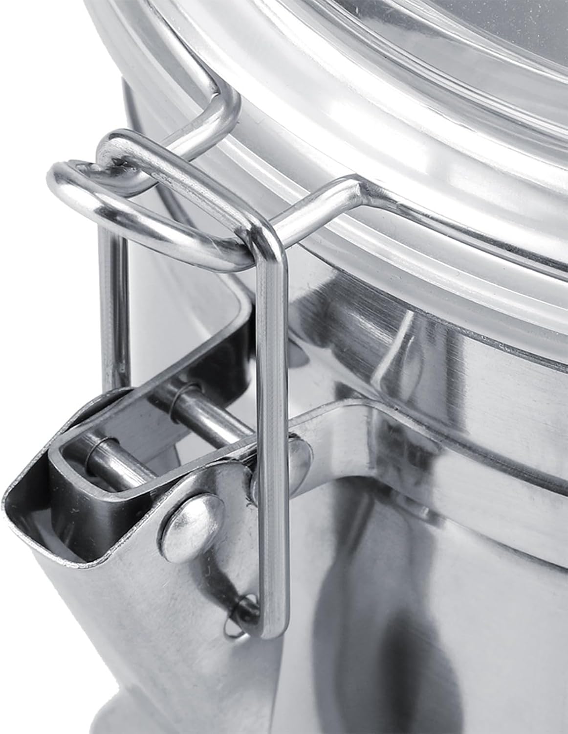 Horoper Airtight Coffee Container Stainless Steel Coffee Container Vacuum Sealed Storage Jar for Sugar Tea Bean silicas Sealed Storage Jar with Transparent Cover for Sugar