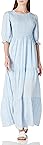 Amazon Brand - find. Women's Summer Wrap Floral Tiered Maxi Dresses Casual Ruffle Half Sleeve Long Beach Sundress Blue