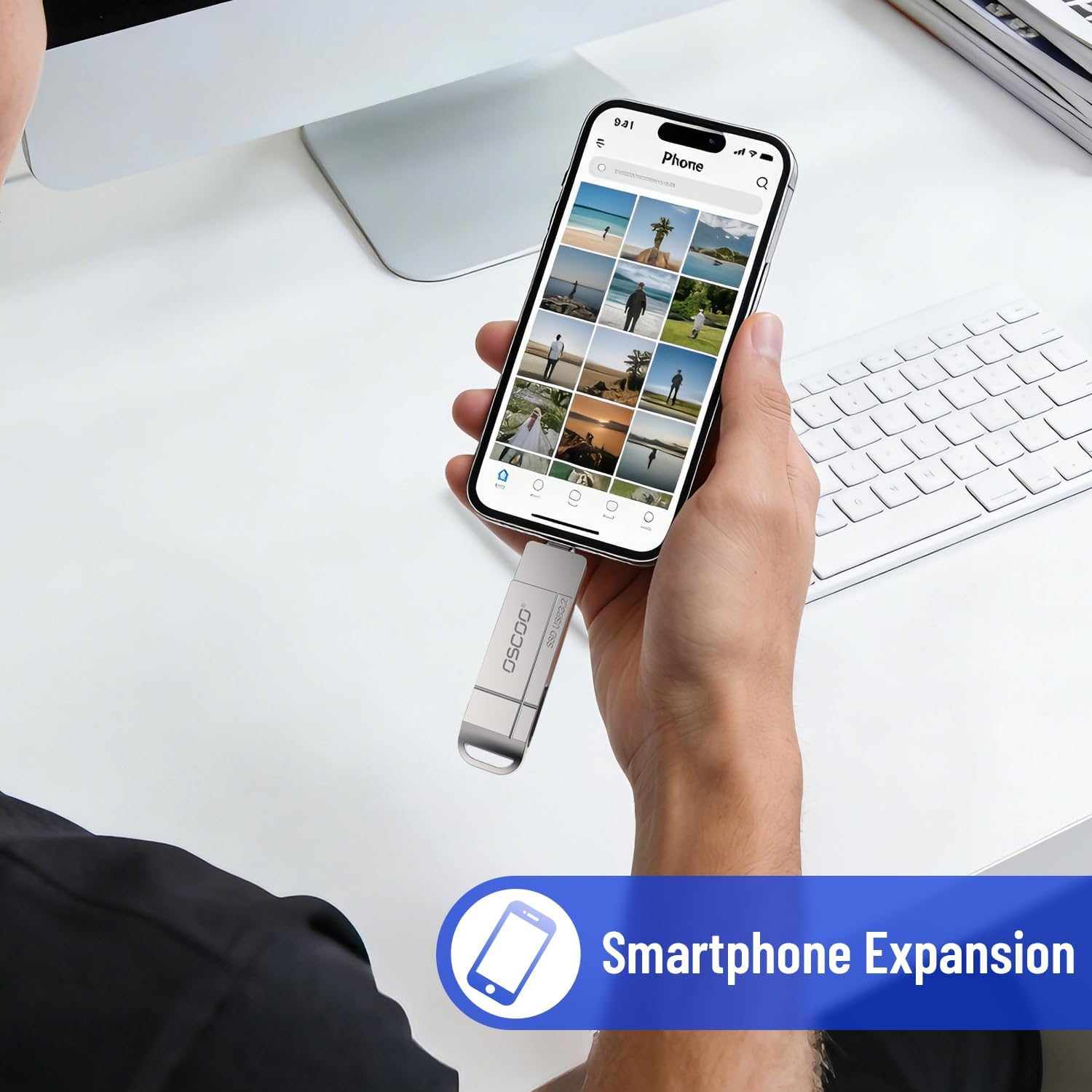 128GB USB Flash Drive,Up to 550MB/s–USB 3.2 Gen1 High-Speed Thumb Drive, Dual USB-C & USB-A Ports, Compatible with iPhone 15/16/17, Android Phones, Mac – Photo & Video Backup