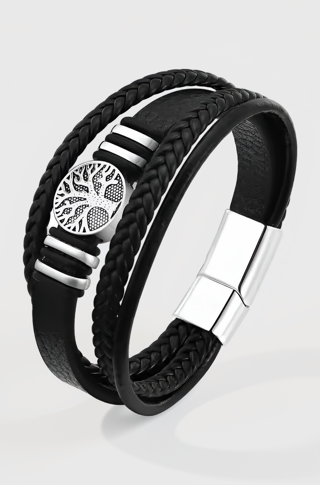 Fashion Frill Men's Multilayer Leather Bracelet - Image 1