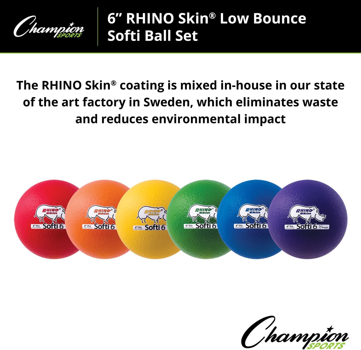 Champion Sports Special Rhino Skin Foam Ball Set 6 Inch