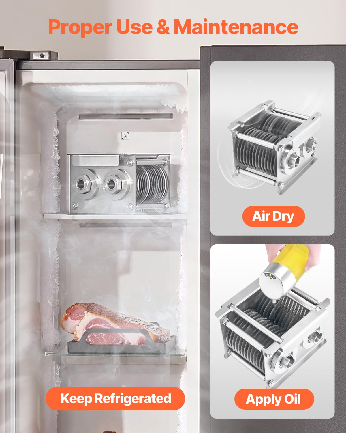 VEVOR Lame de coupe-viande commerciale, 7 mm, ensemble de lames pour machine à couper la viande SJY-DQ90, acier inoxydable, ensemble de lames de trancheuse à viande, pour viande désossée, légumes mous