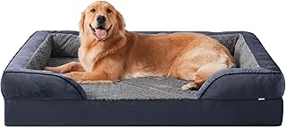 JOEJOY Extra großes Orthopädisches Hundebett, extra großes waschbares Katzenbett Hundekissen mit Wabenstruktur und abnehmbarem wasserdichte Fütterung Schaumstoff hundebett orthopädisch Grau product image