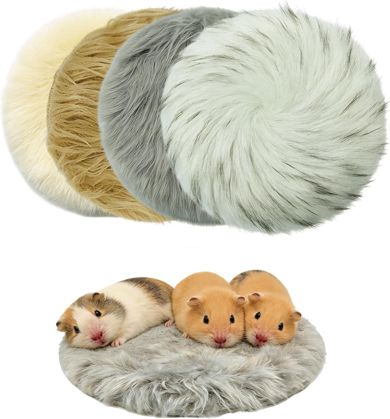 View of Amazon.com : Jwizyotr Guinea Pig Bed 4PCS Fleece Mats Hamster Cage ...