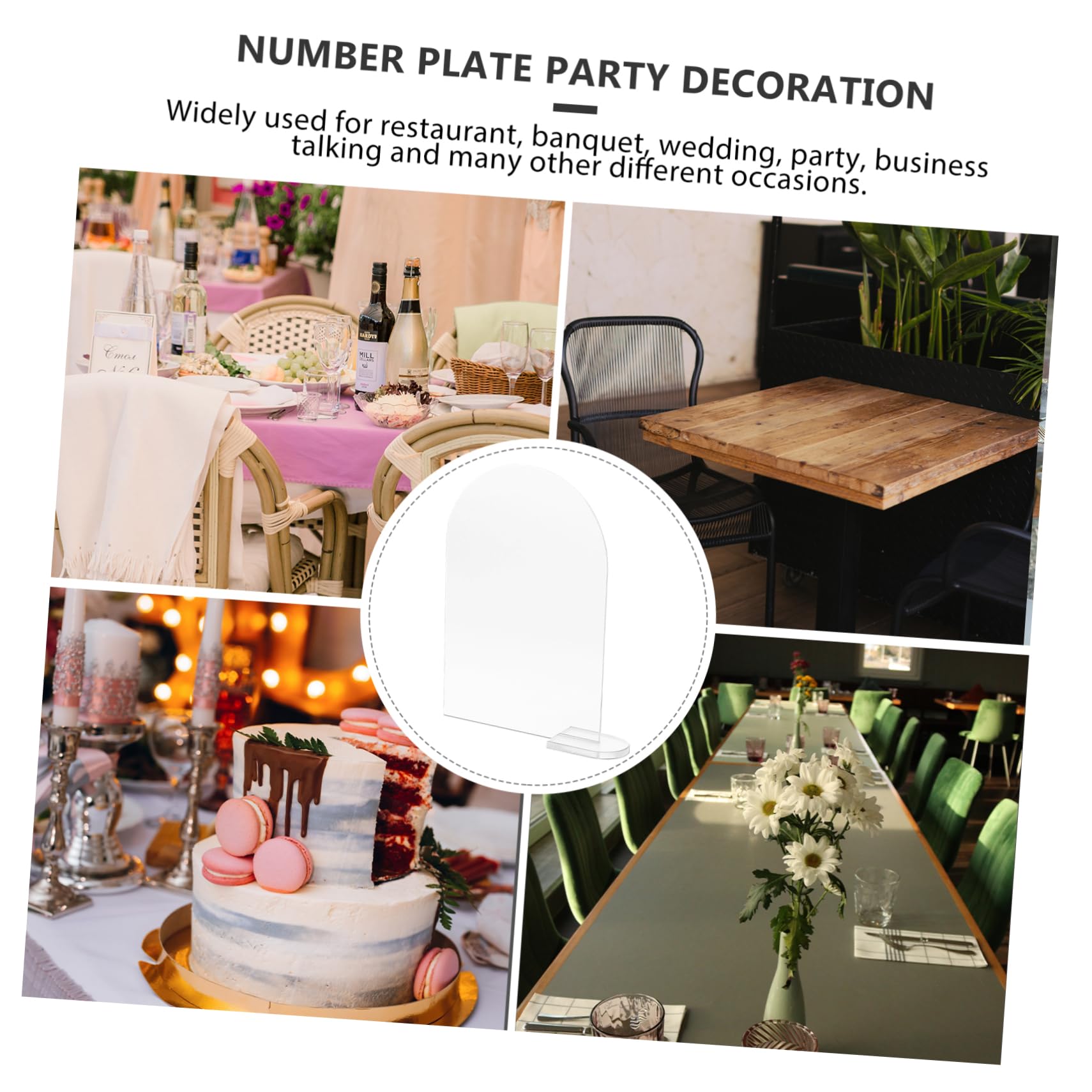 30 Acryl Namenskarten für Hochzeit und Party, Leere Tischschilder | Sockel für Zeremonie und Empfang, Transparentes Design, Praktisches 30 Stück