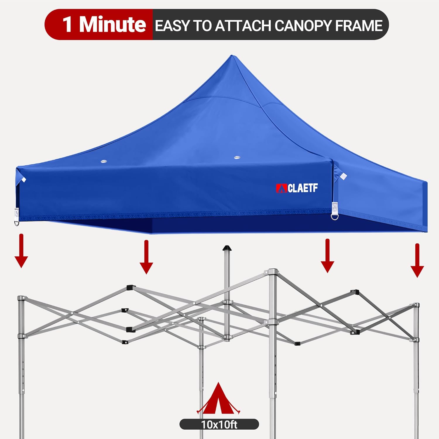 10x10 Canopy Replacement Top,Pop Up Canopy with 8 Drainage Holes,Canopy Tent Top Cover for Outdoor,Garden,Patio,Pavilion,Sun Shade.(TOP Only) (Blue)