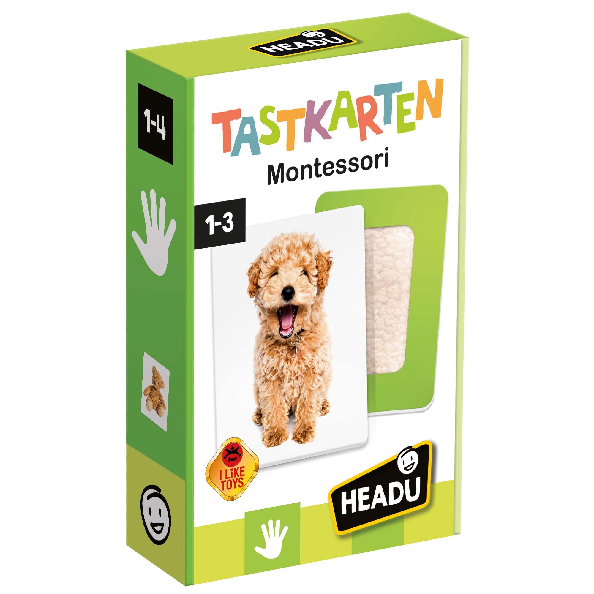 Headu DE52460 Touch Cards Educational Game Montessori Green