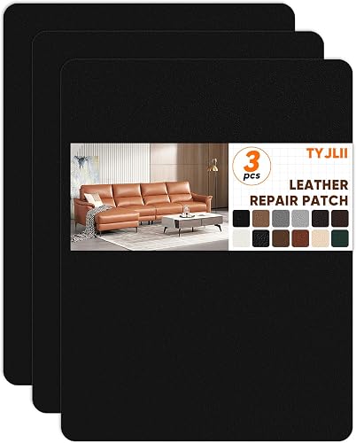 8.3″ x 11″Leather Repair Patch,Self Adhesive Repair Tape,Leather Repair Kit for Furniture,Car Seat,Couches, Cabinets, Handbags（Black）