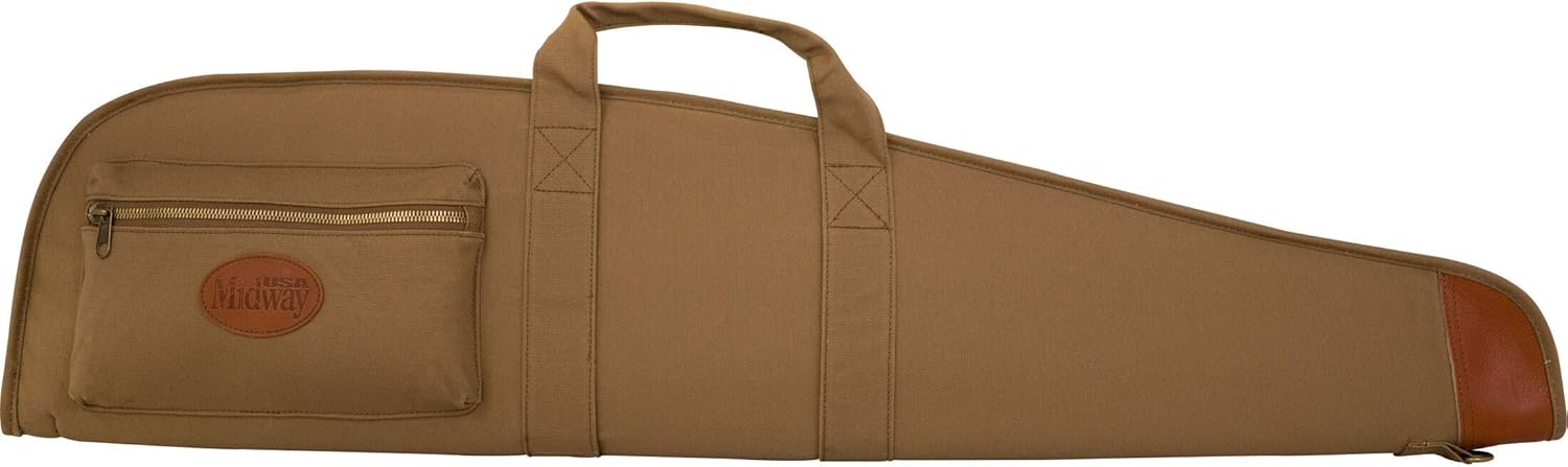 MidwayUSA Deluxe Cotton Canvas Scoped Rifle Case 48" Dark Khaki