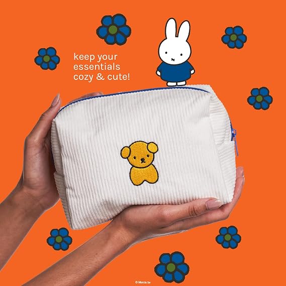 The Creme Shop Miffy Perfect Travel Makeup Bag, Cute Zipper Toiletry Pouch