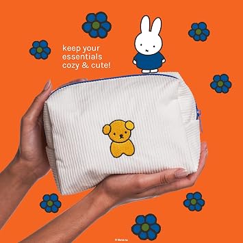 The Creme Shop Miffy Perfect Travel Makeup Bag, Cute Zipper Toiletry Pouch