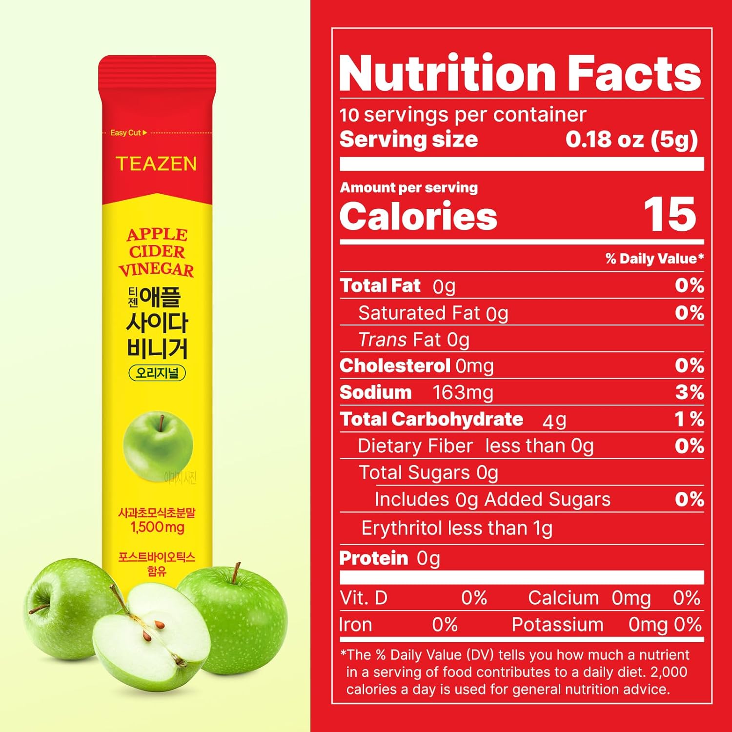 Teazen Apple Cider Vinegar Drink Powder Packets – On-The-Go ...