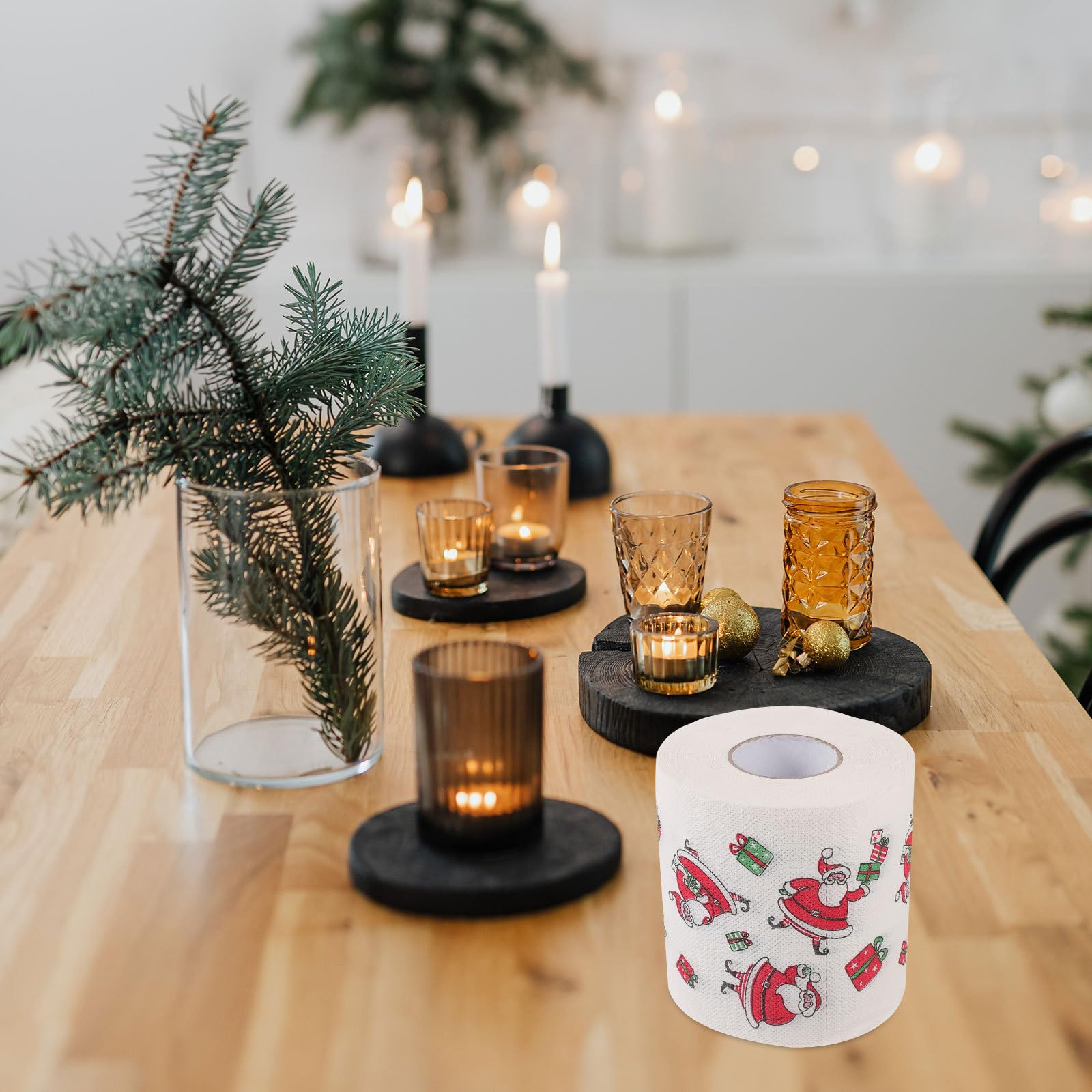 MAGICLULU 15 Rollen Weihnachts-toilettenpapier Union Musik Strumpffüller Gemustert Farbige Servietten Weihnachtsbedarf Fröhlich Schrott Festlich Vater Blumenpapier Jungfräulicher Zellstoff