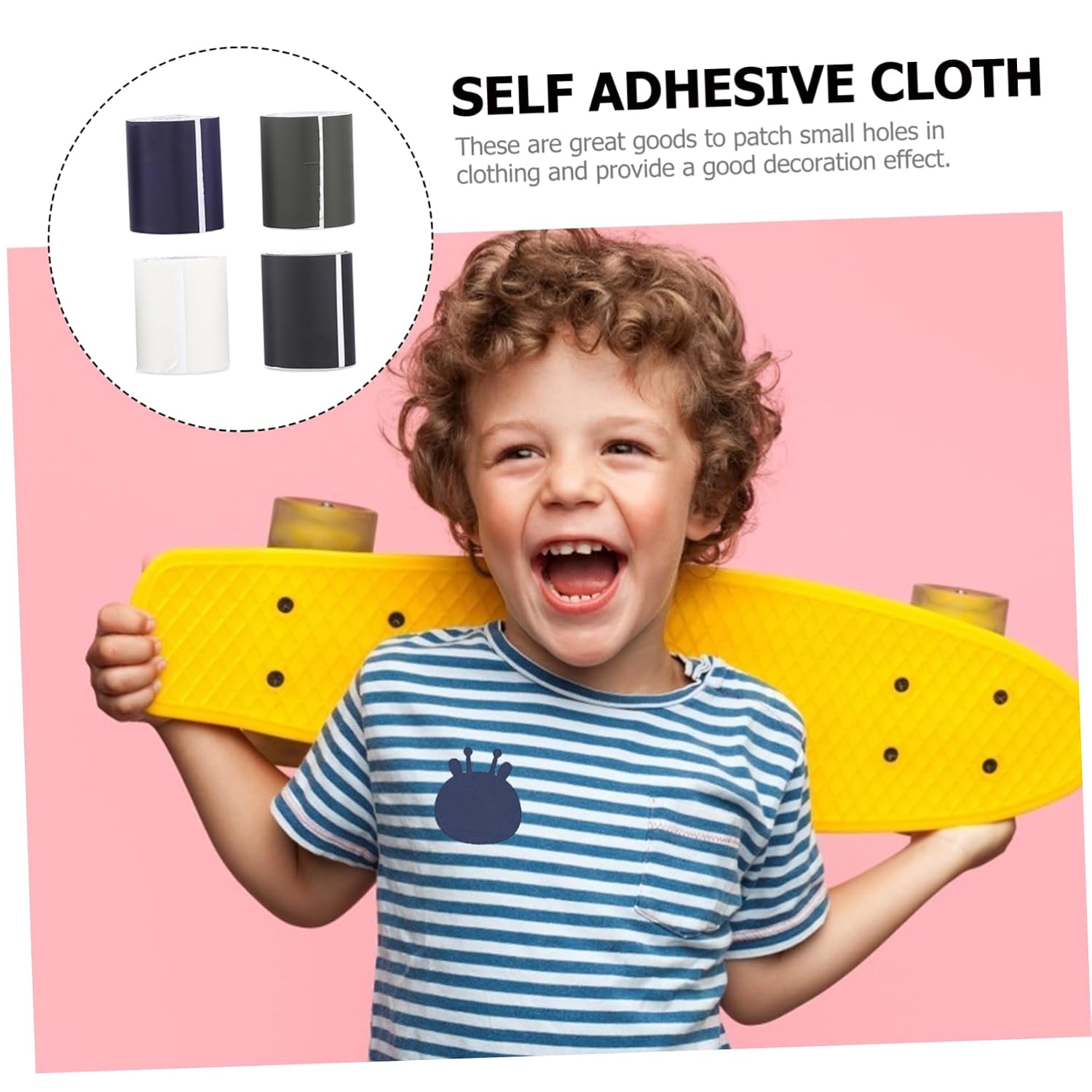 4rolls Clothing Patches Self-Adhesive Ironing Patches Jeans Stickers Decorative for Sweaters Shirts Outdoor Gear Easy Application
