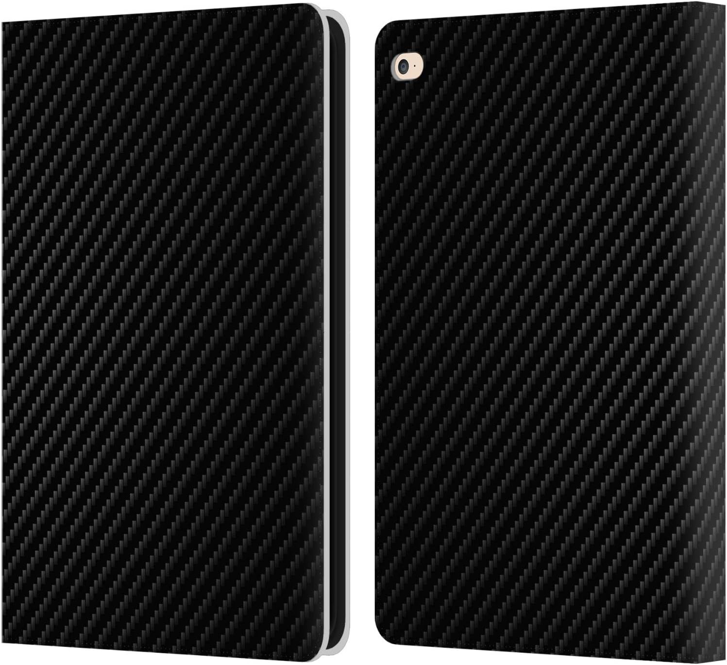 Head Case Designs Officially Licensed Alyn Spiller Plain Carbon Fiber Leather Wallet Case Compatible with Apple iPad Air 2 (2014)