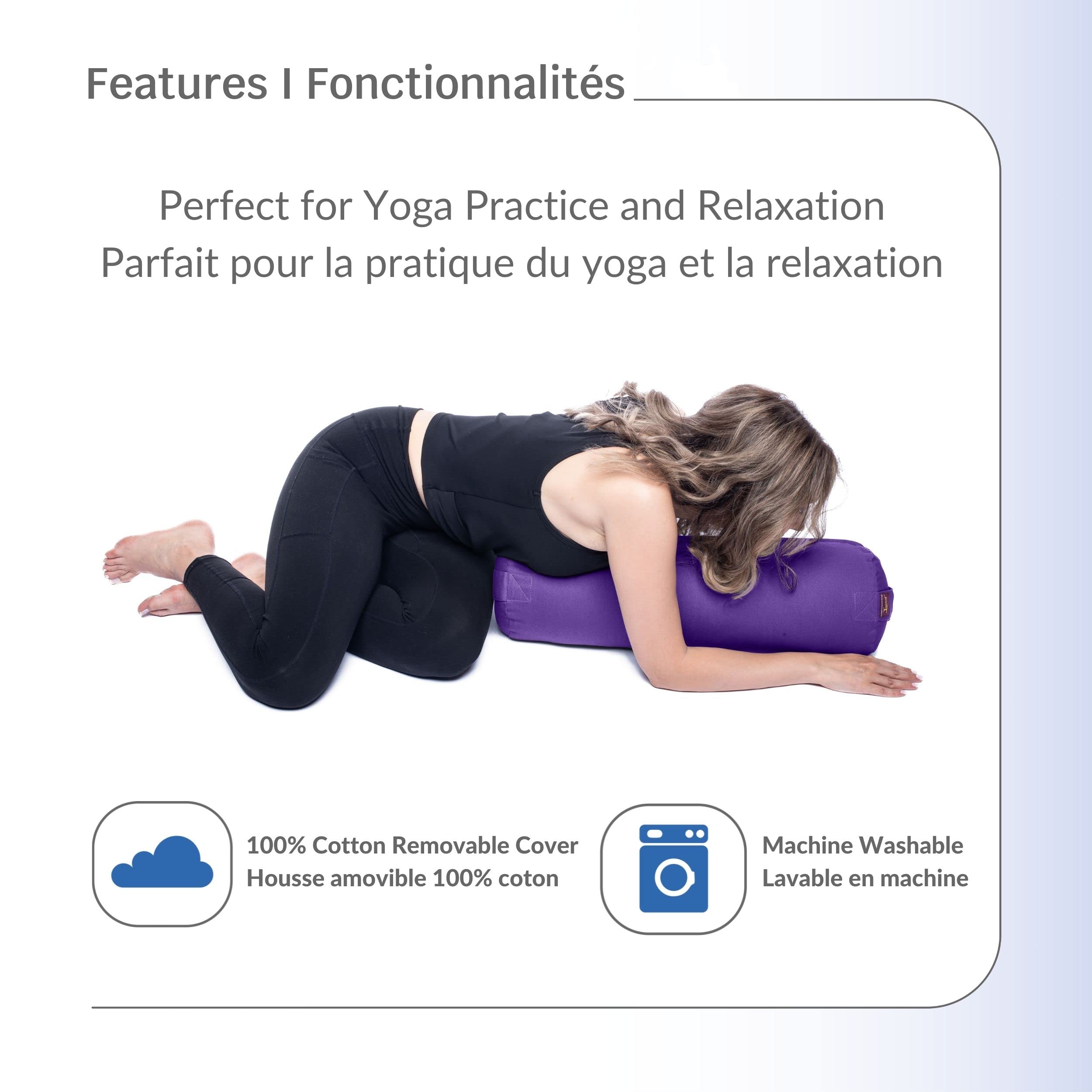 Amazon | Yogavni ヨガボルスター 大きな円筒形 円形 - 瞑想クッション