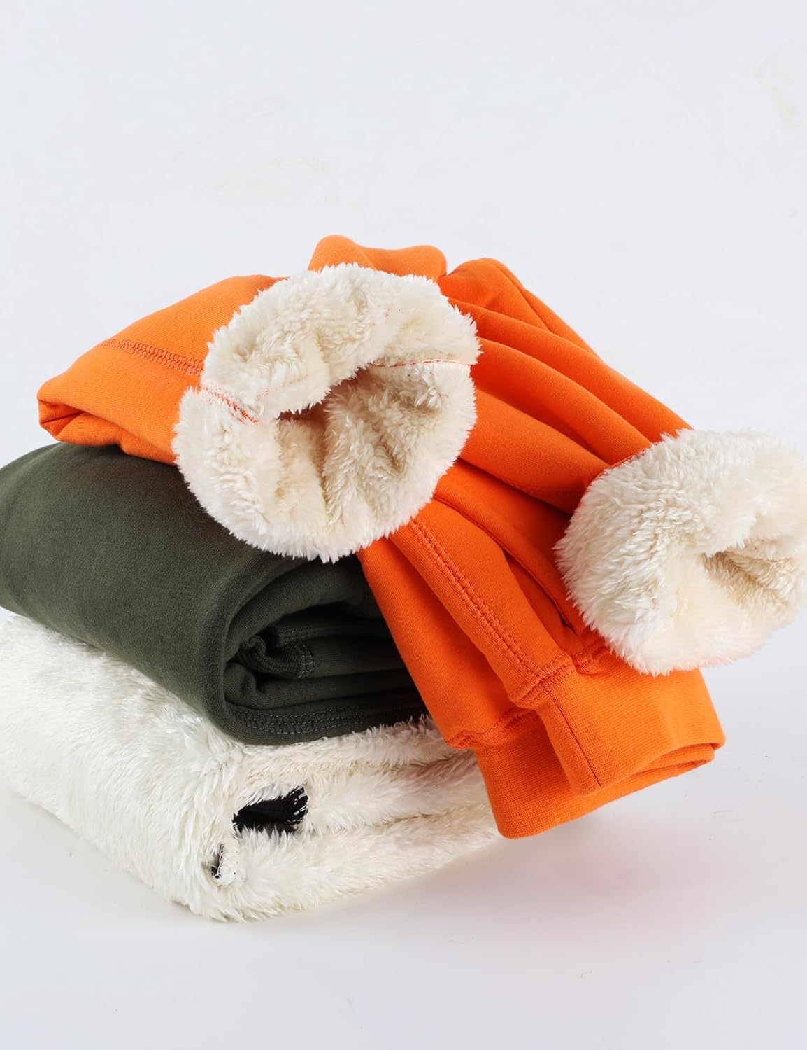 Gihuo Unisex Boys Girls Winter Warm Sherpa Lined Sweatpants Jogger Kid's Fleece Athletic Pants with Pockets(Orange-3T) - Image 5